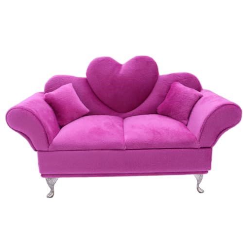 Durlo Canapé rose et boîte à bijoux à l'échelle 1/6 – Pour poupées, filles et femmes de 30 cm