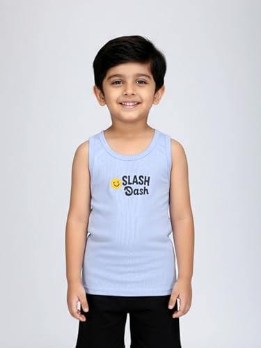 Image of KiddoPanti Boys 100% Cotton Rib Vest Pack of 3