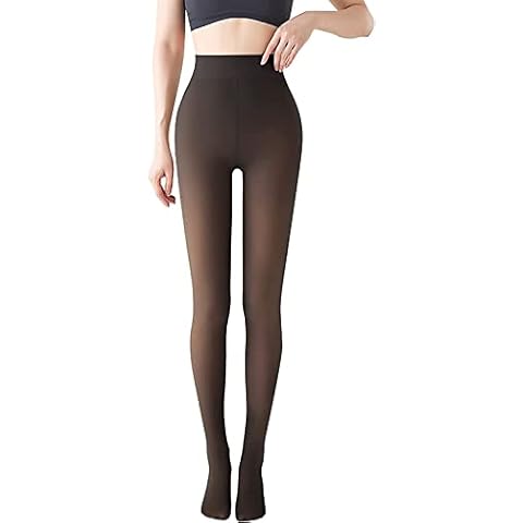 TOWOOZ Fleece Lined Tights, Winter Tights for Women Thermal Elastic High Waisted Fake Translucent Winter Leggings for Women Warm Thick Fleece Pantyhose for Women Cover