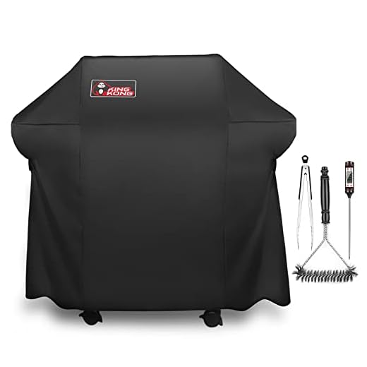 Kingkong 7106 Cover for Weber Spirit 200 and 300 Series Gas Including Grill Brush, Tongs and Thermometer