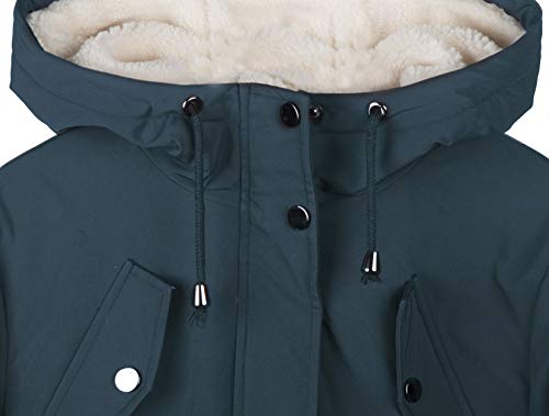 NUTEXROL Women's Winter Thicken Hooded Sherpa Lined Parka Military Anorak Jacket Warm Short Cotton Coats for Women4