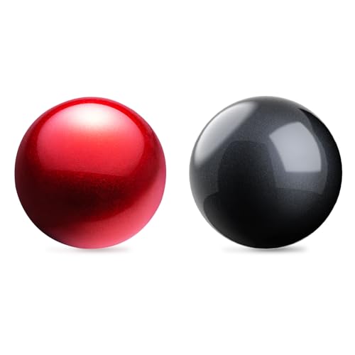 Image of SANWA 34mm /1.34in Trackball, Replacement Ball for Logitech m575, m570, MX Ergo, Perixx, Kensington, and Other Compatible Trackball Mouse, Glossy Black + Red, Set of 2