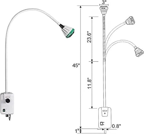 Lámpara de examen dental con abrazadera ajustable de pared 4