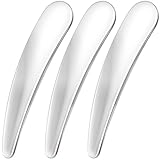 Pndeyo 3pcs Mini Metal Makeup Spatula, Reusable Cosmetic Cream Spatulas Spoon, Skincare Scoop Applicator Facial Massage Beauty Tools for Mixing and Sampling Face Eye Cream- Silver