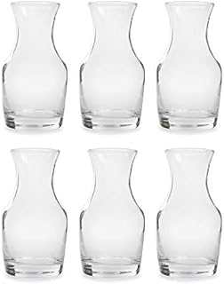 Cornucopia Mini Individual Wine Carafes (6-Pack); 6.5oz Single-Serving Personal Size Decanters for Dinner