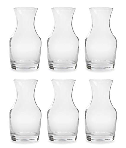 Cornucopia Mini Individual Wine Carafes 6-Pack 65oz Single-Serving Personal Size Decanters for Dinner Parties Wine Tastings and More