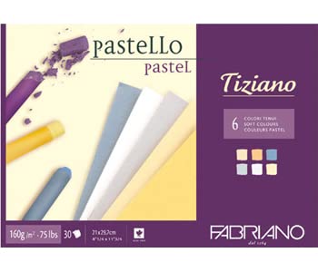 Fabriano Tiziano: Pastel almohadilla A4 30s de 6 colores surtidos