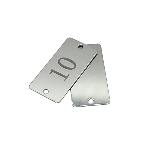 Staymax Stainless Steel Rectangle Numbered Tags With Two Holes 1 Inch X 2 Inch (1-25) #TOP3