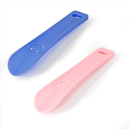 Calzascarpe Piccolo Calzascarpe Sollevatore Calzascarpe in Plastica per Bambini Uomo Donna Casa Viaggio 2 Pezzi Blu Rosa