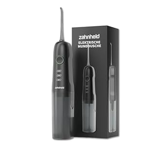 Zahnheld® Munddusche AQUADENT A2 | Kabellos | Für unterwegs und zu Hause | Water Flosser | Fördert eine effektive Reinigung der Zahnzwischenräume | 3 Programme