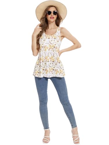 Image of Rosyline Tank Top for Women with Built in Bra Flowy Swing Undershirt Tank Tops S-4XL