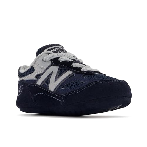 New Balance Baby Boys 990 V6 Lace-up Sneaker, Navy/Silver, 2 Infant