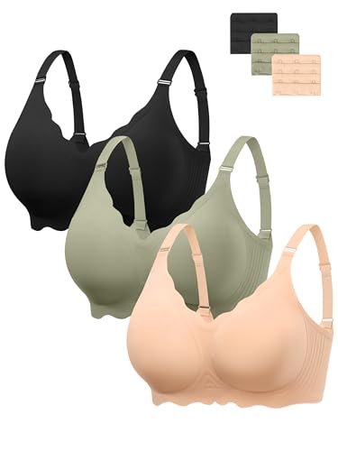 Image of Angelhood Seamless Jelly Bras for Women Wireless Push Up T-Shirt Bra Pack | Full Coverage, V Neck, No Underwire, Everyday Comfort, Convertible Bralettes, Supportive, Back Smoothing, Scalloped Brassiere