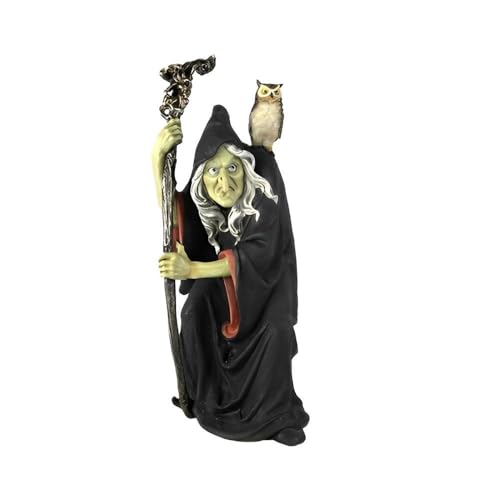 ICE Armor 12.5" H Witch with Cane & Owl Figurine