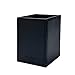 UnionBasic Square Pen Holder, Leather Pencil Cup, Desktop Caddy Stationery Organizer, Black
