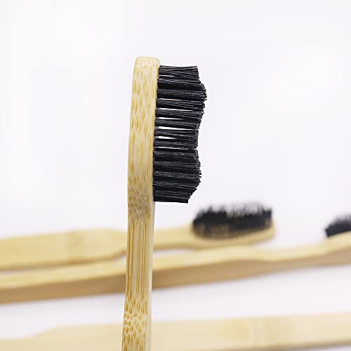Colincie Extra Hard & Firm Bamboo Charcoal Toothbrush Long Head With Wide Thickened Handle Whitening Teeth Pack Of 12 #TOP3