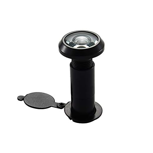 Safety Door Viewer Peephole Eyes – Door Eyehole 220 Degrees Wide HD Field of View, Mounting Hole Diameter 0.55”, for 1.18" to 2.36" Thick Doors, Pure Copper Material, Heavy Duty, Plating Black