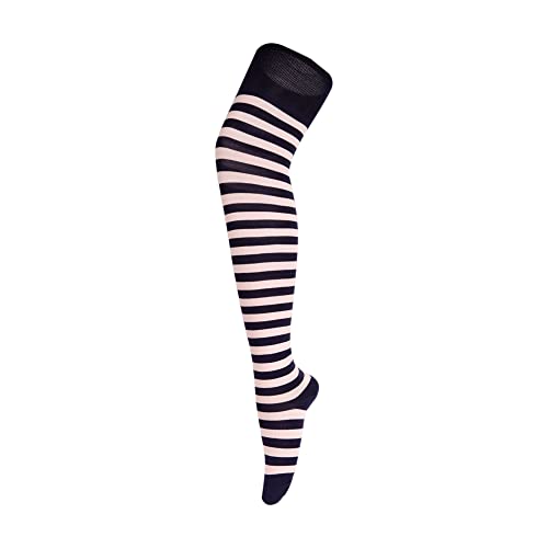 Hendam Pair Of Egyptian Cotton Soft Thigh High Over Knee Socks For Women, 8_11 (Navy*Pink) #TOP1