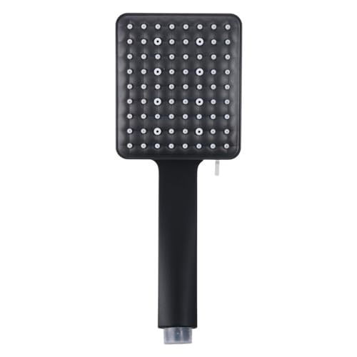 Cabezal de Ducha de Mano Cuadrado Ajustable 6 Modos Negro