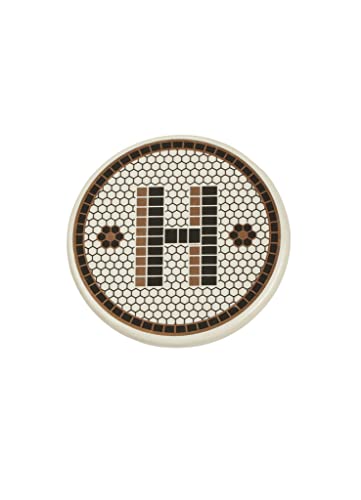Image of G Decor Pub Black and gold Tile Monogram Alphabet initial Coasters Letter A-Z (H)