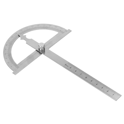 0-180 Grad Edelstahl Winkelmesser Goniometer Winkelsucher Messgerät mit 15 cm Lineal(120 * 150mm)