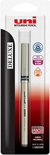 Caneta Rollerbal Deluxe UB 155 Fine 0.7mm, Uni-Ball, Preta, Blister com 1 unidade