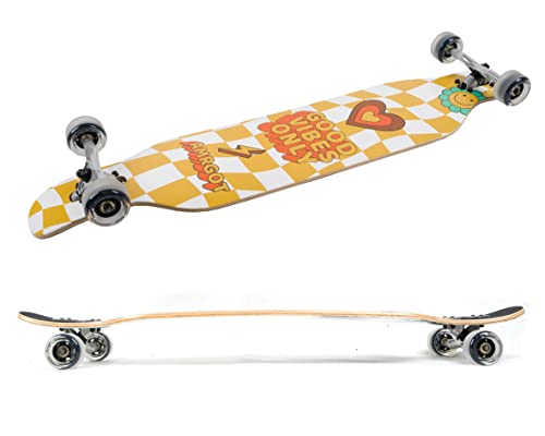 Amrgot 42 Inches Complete Longborads Drop Through Deck Concave Cruise Professional Longboards (Good Vibe) #TOP1