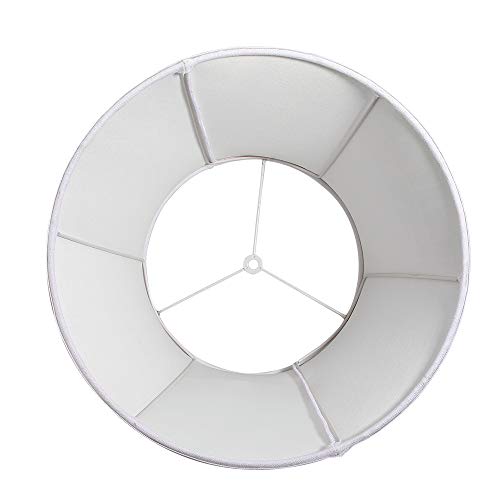 Double Tootoo Star White Lamp Shade Set of 2, Large Drum Lampshade for Floor Light and Table Lamp 10x14x10 inch, DIY Fabric Natural Linen Hand Crafted, Spider (White, 10x14x10 inch) - Thumbnail 5