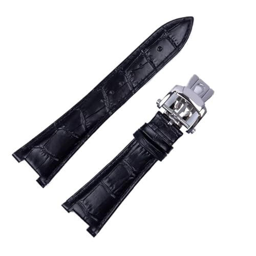 ���U�[���v�X�g���b�v Nautilus �V���[�Y PP5711 5712G �ƌ݊������� ���ʂȃm�b�` 25mm �s���o�b�N��(Black-silver-A)