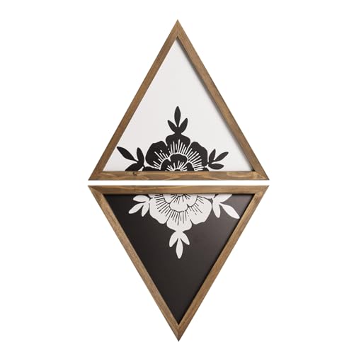 flangairy Floral Wall Decor Wooden Botanical Wall Art Framed Boho