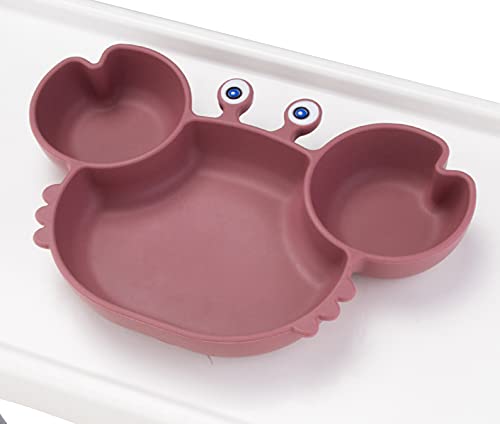 Silicone Suction Plate For Toddlers - Self Feeding Training Divided Plate Dish And Bowl For Baby And Toddler, Fits For Most Highchairs Trays, Bpa Free Microwave Dishwasher Safe #TOP2