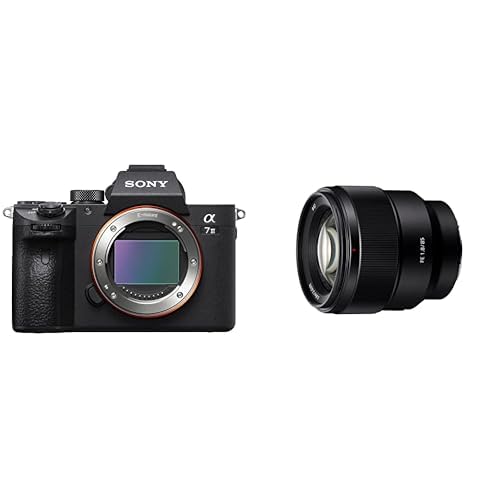 Sony ILCE7M3B Full Frame Mirrorless Compact System Camera Body with SEL85F18 E Mount Full Frame 85 mm F1.8 Prime Lens - Black