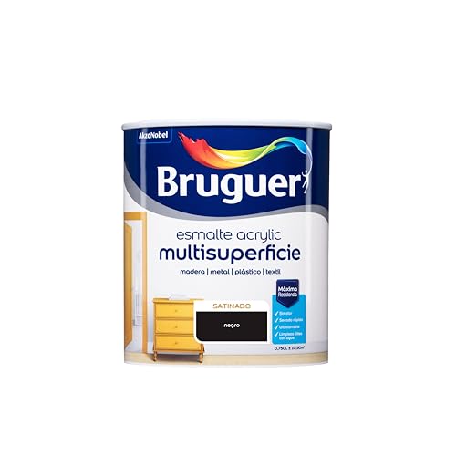 Bruguer Acrylic Multisuperficie Esmalte al agua Satinado Negro 750 ml