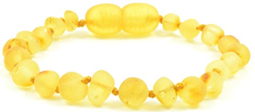 Raw Bernstein Armband/Fußkettchen – Lemon Farbe – Handarbeit aus zertifizierten Baltischer Bernstein Perlen