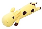 Long Sleeping Giraffe Plush Stuffed Animal Hugging Pillow Cuddly Throw Pillow Plushies Toy Home Decor Huggable Anime Gifts for Kids And Lovers (Yellow, 16 Inch)