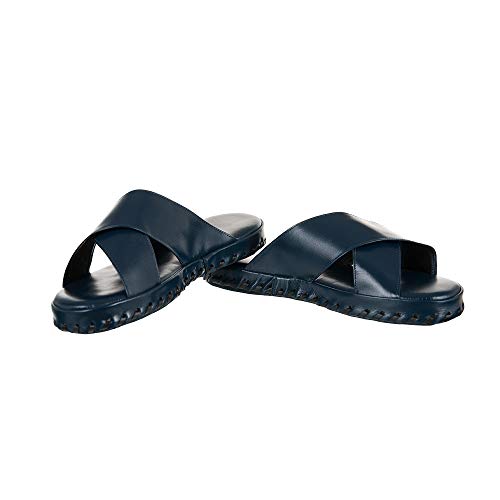 Chinelo de Quarto Masculino em Couro Sleeper 51 Azul 40