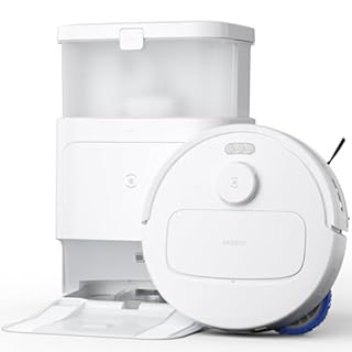 ECOVACS DEEBOT N30 PRO OMNI Robot Vacuum and Mop, 10000Pa Suction, TruEdge Adaptive Edge Mopping, ZeroTangle 2.0 Technology,60℃ Hot Water Mop Washing, Hot Air-Drying, Self-Emptying, Auto-lift Mopping