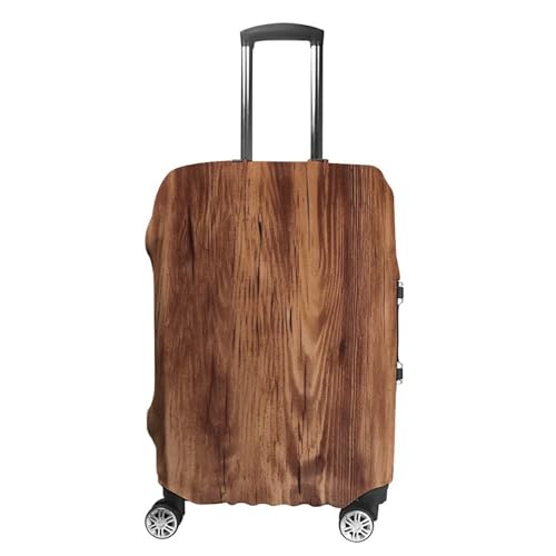Travel Luggage Cover Elastic Suitcase Protector Anti-Scratch Washable Brown Wood Grain Luggage Sleeve Tsa Approved Carry on Covers Baggage Cover Fits 18-32 Inch Luggages