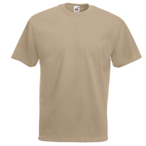 Fruit of the Loom Herren-T-Shirt, kurzärmlig, Grau, beige, M