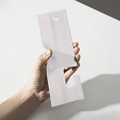Image of White Silicone Squeegee with Hanging Hook, Water Blade for Cleaning Bathroom Shower Mirror Glass, Kitchen Countertop Sink, Car Windows Wiper Scraper, Flexible All-Purpose Waterblade Cleaner Tool, 1PCS