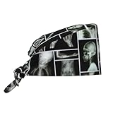 X-Ray Multiple Part of Human Orthopedic Surgery Adjustable Working Cap Breathable Unisex Women Men Elastic Bandage Tie Back Hats Scrub Nursing Doctor Surgeon Cap