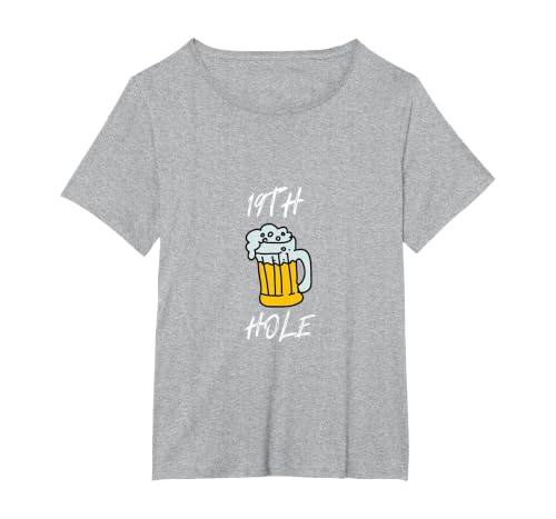 19th Hole. T-Shirt, Women's Plus, Heather Grey, 4X
