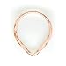 Septum Ring in Rose Gold Filled Triangle Shaped and Hammered Piercing Nose Hoop 18 gauge Custom Size