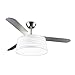 LEDS-C4 Belmont Ventilateur de plafond en nickel satiné/blanc avec lampe 132 cm