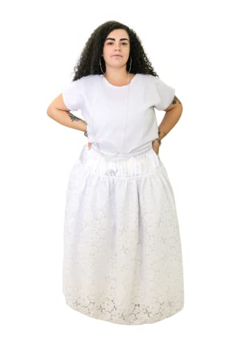 SAIA DE RENDA COM FORRO UMBANDA E CANDOMBLÉ (BRANCO)