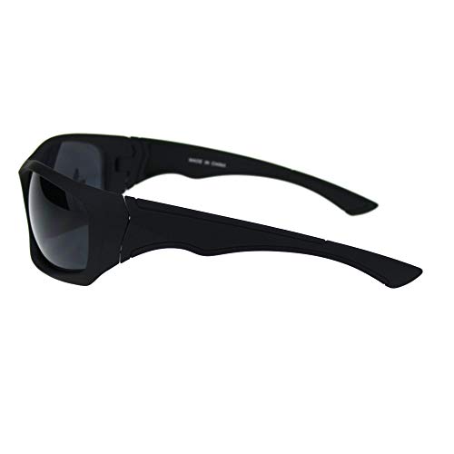 Mens Aerodynamic Robotic Futurism Black Plastic Sport Sunglasses3