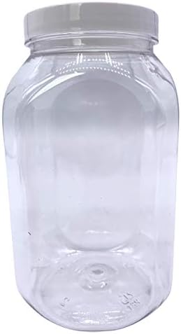 Truenova 995ml Plastic Kitchen Storage Jars, Garage Organisation, Candy Buffet Sweets, Food & Crafts Containers with Flat White Lids