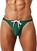MIZOK Men's Sexy Low Rise Swimsuits Bikini Swimming Briefs Swimwear with Adjustable Drawstring Army M