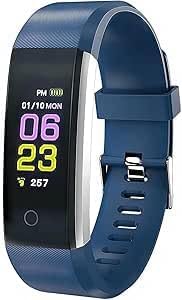 Fitness Tracker Smart Watch, Activity Tracker with Heart Rate & Sleep Monitor, Step Calories Counter, Stopwatch, Blood Oxygen