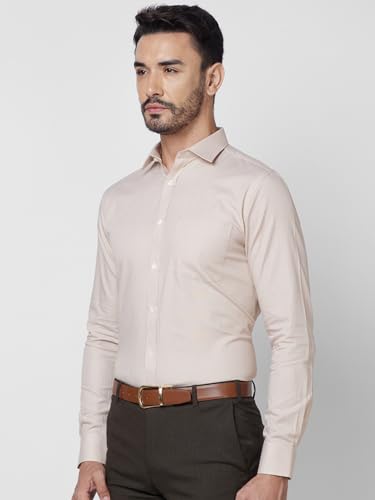 Image of Park Avenue Slim Fit Pure Cotton Checks Pattern Semi Cutaway Collar Formal Shirt